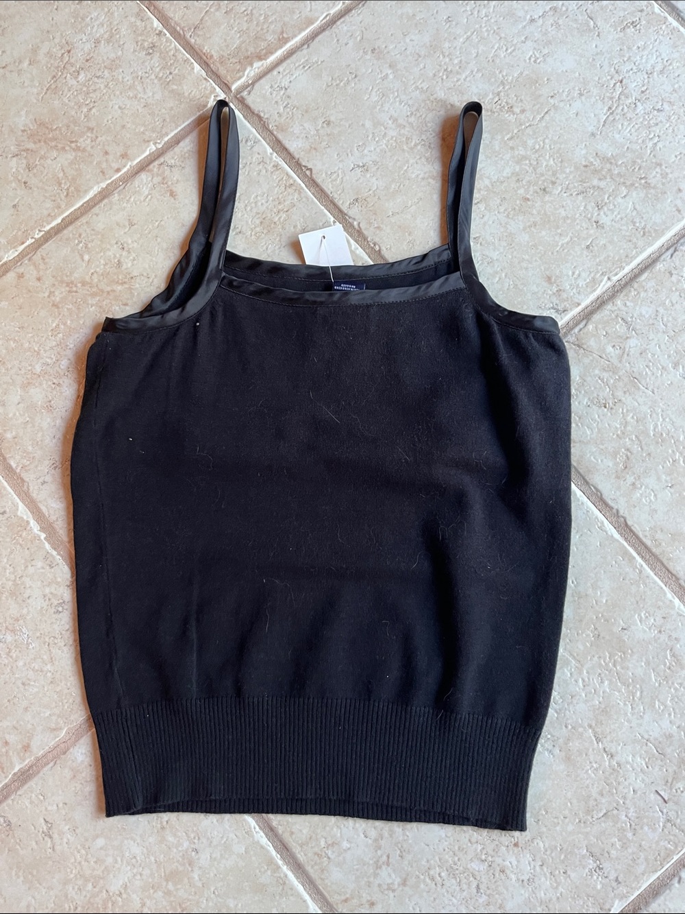 vintage new with tags y2k teen/women gap size xs cami top light knit black